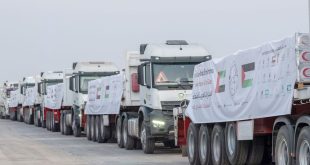 Five UAE aid convoys carrying 800 tonnes of humanitarian supplies enter Gaza under Operation Chivalrous Knight 3