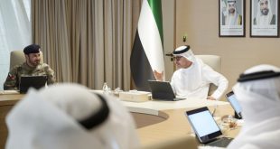 Hazza bin Zayed receives delegation from Abu Dhabi Police, Civil Defence, Emergencies and Crises Management Centre
