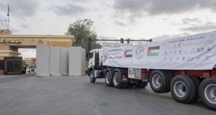 Two UAE aid convoys carrying 259 tonnes of food supplies entered Gaza Strip as part of ‘Operation Chivalrous Knight 3’